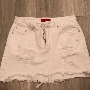 White jean skirt